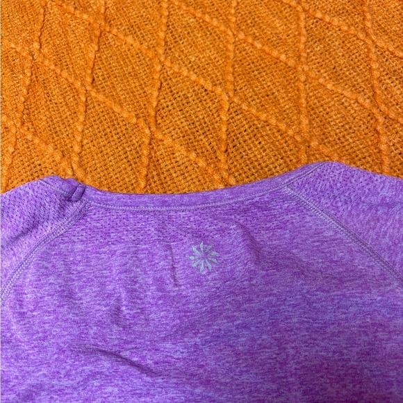 Athleta Purple Fitted Cap Sleeve Ruched Tee - Picture 5 of 5